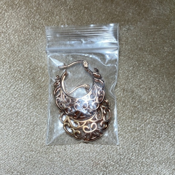 Rose Gold chain & matching earrings set - Picture 2 of 7